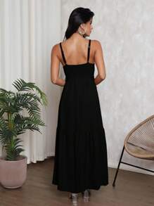 Vestido longo feminina pipoca com