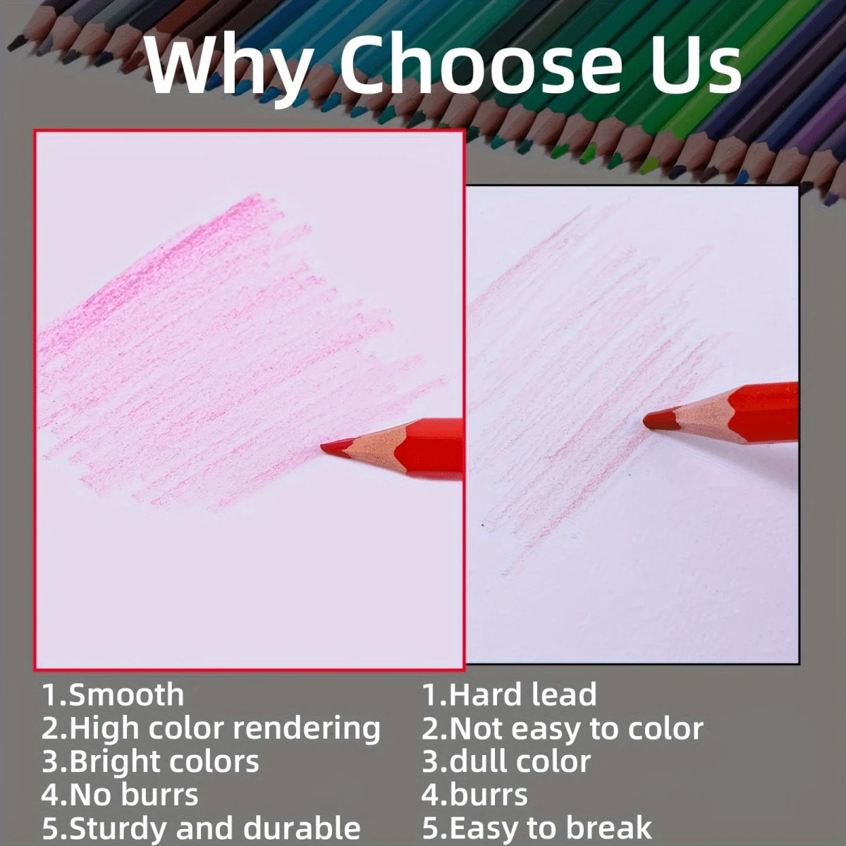 KALOUR 48 Colored Pencils, Easy Sharpening Colored Pencil Set For