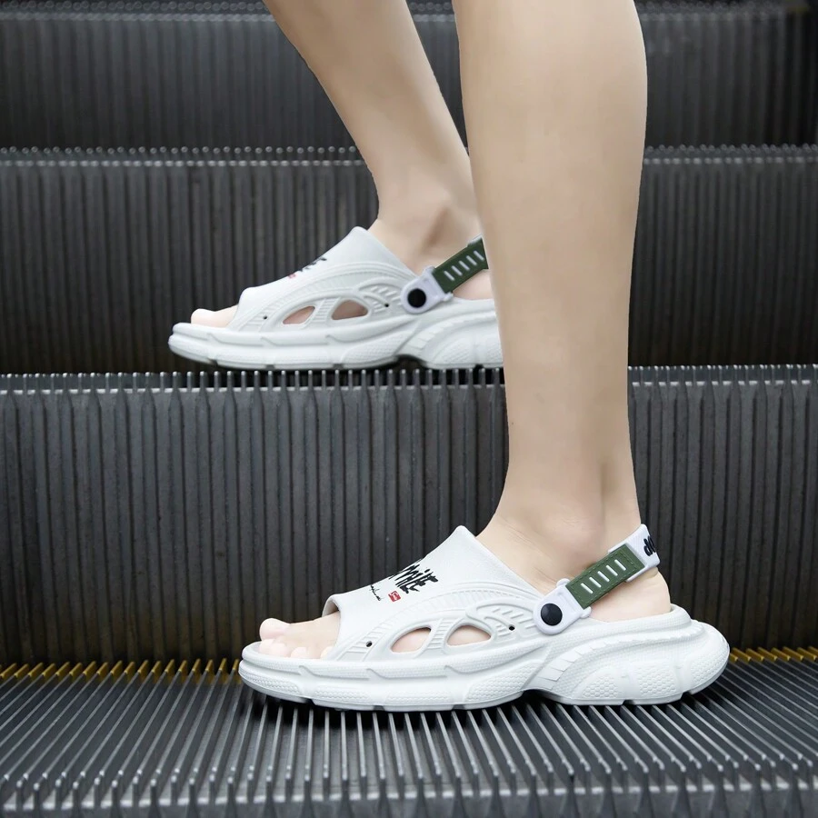 New Summer Men's Casual Indoor/Outdoor Thick-Sole Slide Sandals, For Beach