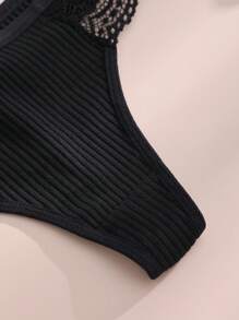 DORSU 5 件套女士低腰性感条纹丁字裤 - 彩色 - 查看 4