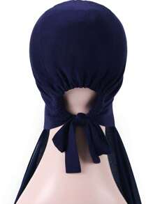 1 pièce Hijabs prêts à porter instantané, foulard à capuche en mousseline de soie de couleur unie pratique pour femmes, accessoires de abaya à porter quotidiennement sous un bonnet voilé