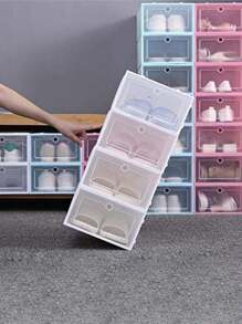 Almacenamiento de zapatos con solapa transparente gruesa a prueba de polvo, Cajón, 6 pz - Multicolor - Ver 4