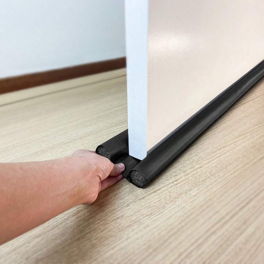 Kit 3 Adjustable Door Seals Waterproof Insect Door Protector Roller 80cm - 黑色 - 查看 1