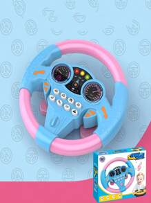 1 pieza de juguete simulado de volante musical de copiloto, rotación de 360 grados, experiencia de conducción realista, cultivar la conciencia de tráfico y el placer de conducir de los niños