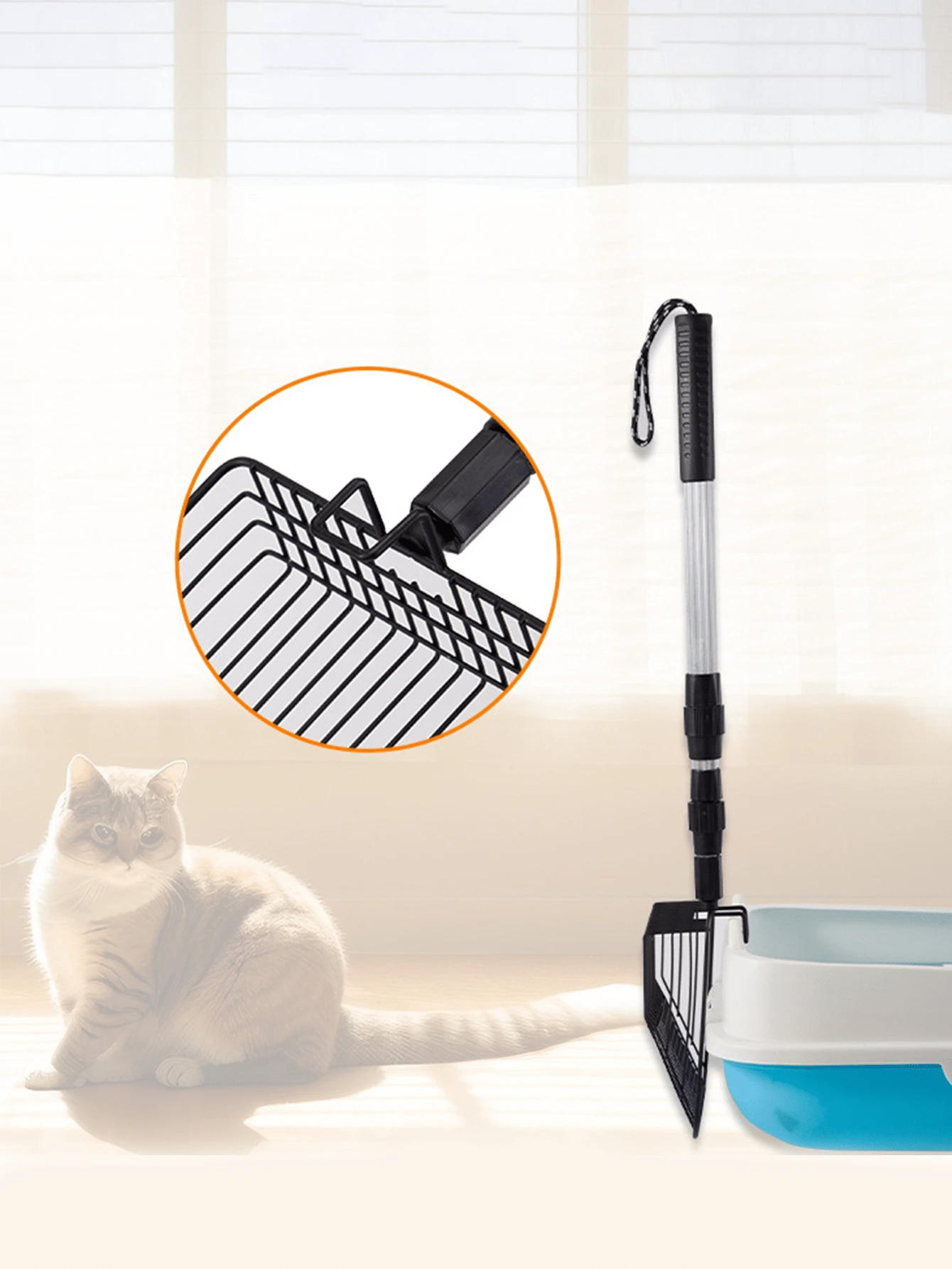 3In1 Adjustable Chicken Coop Scooper NonStick Metal Poop Shovel