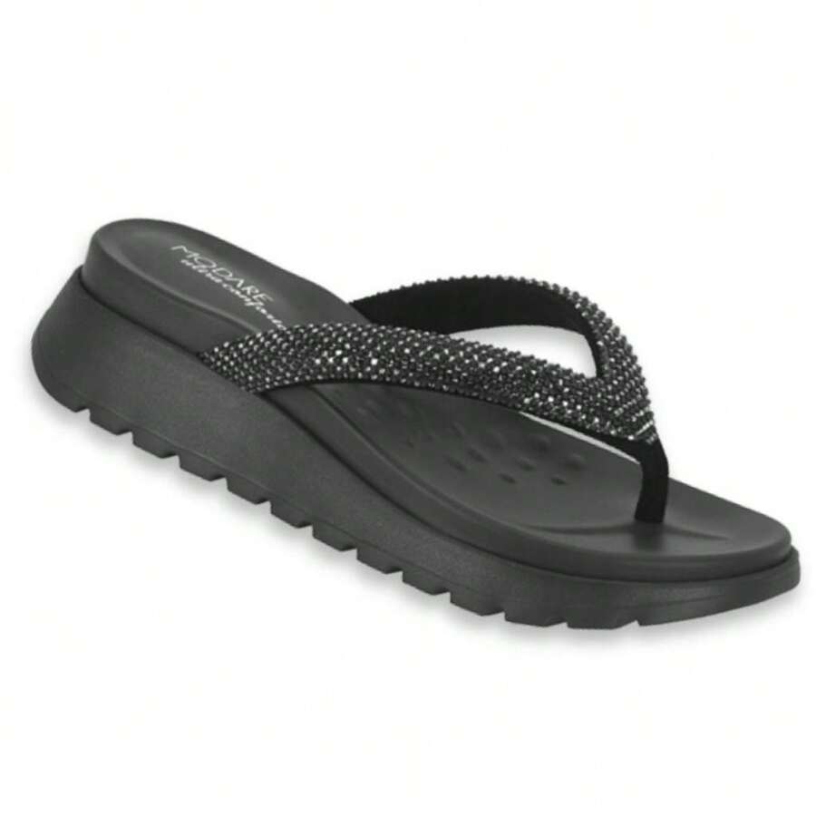 Full Style Modare Original Orthopedic Wedge Sandal With Flatform Platform Toe - Kim cương đen - Xem 1