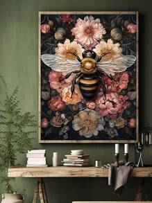 1/2 tấm áp phích nghệ thuật hiện đại, hình con ong dễ thương, hoa mẫu đơn thanh lịch, hoa cúc, tranh sơn dầu nghệ thuật hoa, thích hợp cho phòng ngủ, phòng khách, phòng ăn, phòng học, hành lang, quán cà phê, văn phòng, trang trí phòng ký túc xá, quà tặng lý tưởng cho mùa đông, nghệ thuật treo tường, trang trí nhà cửa, trang trí phòng tranh sơn dầu không khung - Nhiều màu - Xem 16
