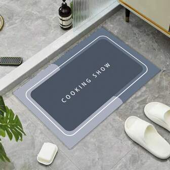 1pc Silica Gel Welcome Mat For Entryway, Bathroom, Toilet, Anti-Slip And Absorbent Floor Rug, Home Use Door Mat Home Bathroom Decor Floor Carpet Outdoor Rug Door Mat Fall Decor Bathroom Accessories Back To School Entryway Decor