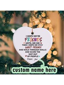 Customize Your Photo Greetings Exclusive Personalized Heart Shaped Ceramic Ornaments Custom Christmas Decorations With Photos And Names Perfect Holiday Gifts And Keepsakes To Enhance The Holiday Spirit And Create Precious Memories Birthday Graduation