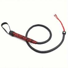 1pc PU Leather Riding Whip - Universal Size Horse Whip, For Western Farm Use, Effective For Horse Training And Control - Durable Equestrian Equipment - Red - View 3
