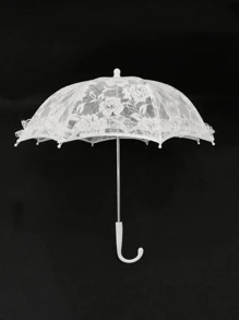 1pc Retro Small Size Lace Parasol, Elegant Rose Pattern, Wedding Party Halloween Photography Prop