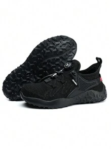 UMBURLLY 男士钢头鞋，防砸防刺透气，纽扣设计，适用于建筑行业、工厂车间