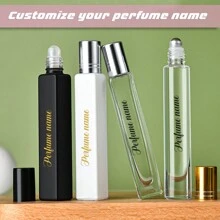 Botella de perfume recargable de cristal grueso azul y gris degradado de 10ml, personalizada con nombre, botella de viaje portátil para perfume