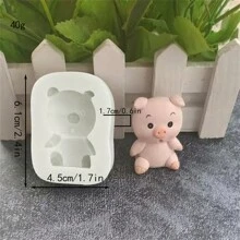 Khuôn làm bánh sô cô la fondant hình động vật hoạt hình bằng nhựa silicon mềm - Màu be - Xem 15