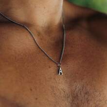 Personalized Men's Silver University Graduation Necklace, Custom Guys Cool College Pass Necklace, Unique Stylish Necklace Letter For Him - G - 查看 1