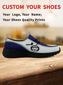 1 Pair Indianapolis Baseball Name Custom Loafer Shoes, Personalized Name Loafer Shoes, Custom Name Thick Sole Loafers Of E-TPU - Black - View 2