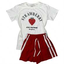 Women's Cotton T-Shirt Tee Tshirt Fruit Strawberry Strawberry Blouse Modern Fashion Blogger - 關閉草莓 - 查看 1