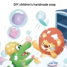 儿童 DIY 肥皂制作套装、硅胶模具工艺玩具套装、女孩创意礼物、圣诞节、生日派对 - 多色 - 查看 3