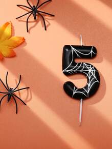 Nến sinh nhật số mạng nhện đen 0-9, Nến trang trí bánh cho tiệc, Chủ đề thú cưng cho ngày lễ tình nhân trở lại trường - Nhiều màu - Xem 8