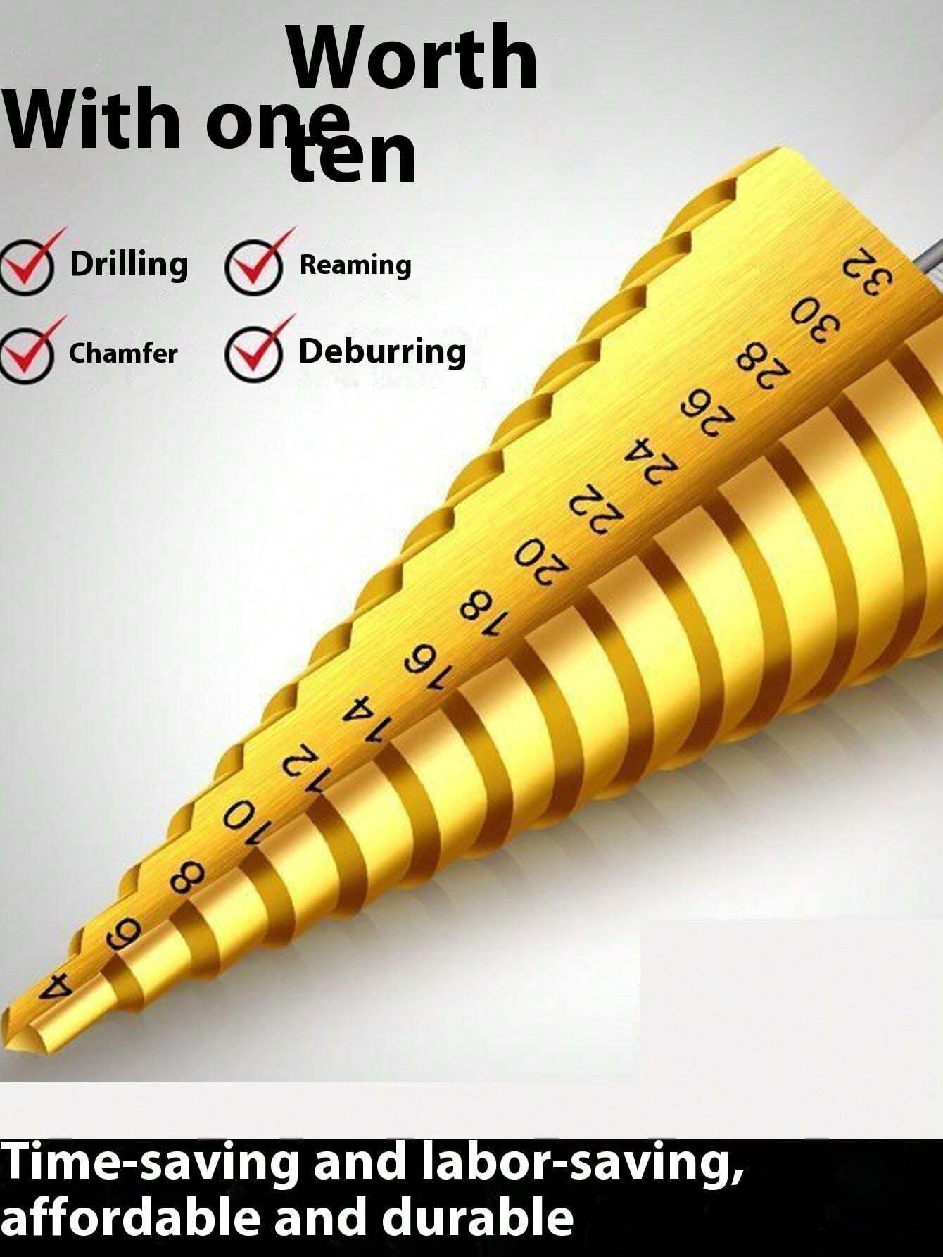 (3 Hexagonal Handle Pagoda Drill Bits) Universal Metal Drilling Tool