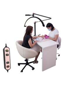 Half Moon Arc Lamp With Cell Phone Holder Tabletop - 黑色 - 查看 2