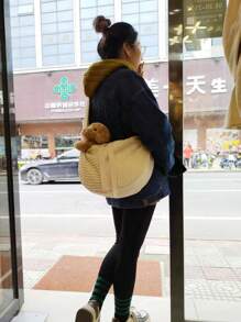 宠物背带包，适合猫狗户外使用 - 米色 - 查看 1