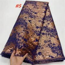 Vải ren thổ cẩm Salouva mới có thêu Vải ren thổ cẩm Châu Phi Jacquard cho váy cưới Ren vải tuyn Nigeria - Nhiều màu - Xem 7