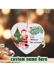 Customize Your Photo Greetings Exclusive Personalized Heart Shaped Ceramic Ornaments Custom Christmas Decorations With Photos And Names Perfect Holiday Gifts And Keepsakes To Enhance The Holiday Spirit And Create Precious Memories Birthday Graduation