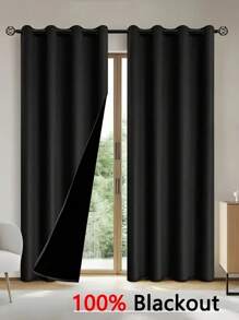 100% Blackout Insulated Fabric Curtain Panel With Coating - Thermal Layered, Privacy Protection, Noise Reduction - Ideal For Living Room, Bedroom, Kitchen, Bathroom - Home Decor