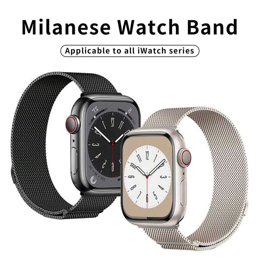 兼容Apple Watch表带磁性Applewatch Ultra2表带SE米兰尼斯S10 Apple Watch表带8/7/6/5金属S9不锈钢S8男女45mm运动休闲商务表带 - 彩色 - 查看 1