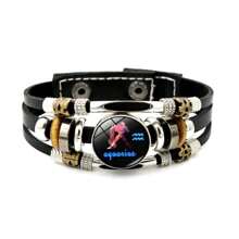 1 pieza Brazalete de PU multicapa con cuentas, con símbolos de los 12 signos del zodíaco, regalo creativo para fiestas y cumpleaños - Pulsera - Ver 15