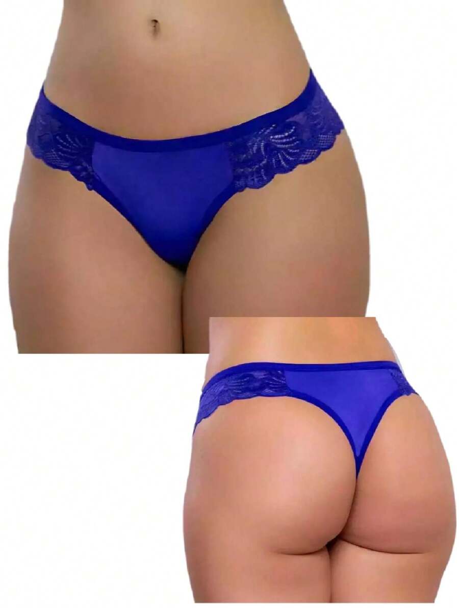 Kit 5 Eloise Panties Sexy Thong Lace Passion Side - 無色 - 查看 1