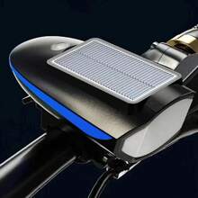 1pc Solar Powered Bicycle Front Light Horn Lamp, USB Rechargeable Waterproof Outdoor Mountain Bike Night Riding Lighting - Multicolor - View 15