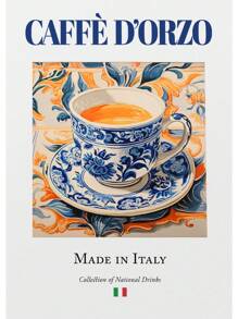 1 件意大利浓缩咖啡拿铁浓缩咖啡卡布奇诺咖啡艺术帆布画海报和印刷品墙壁画咖啡厅厨房酒吧装饰无框架 - 彩色 - 查看 22