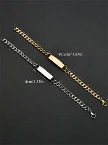4 pulseiras de casal de aço inoxidável personalizáveis, podem gravar nomes ou datas, presente de aniversário/aniversário, material de volta às aulas