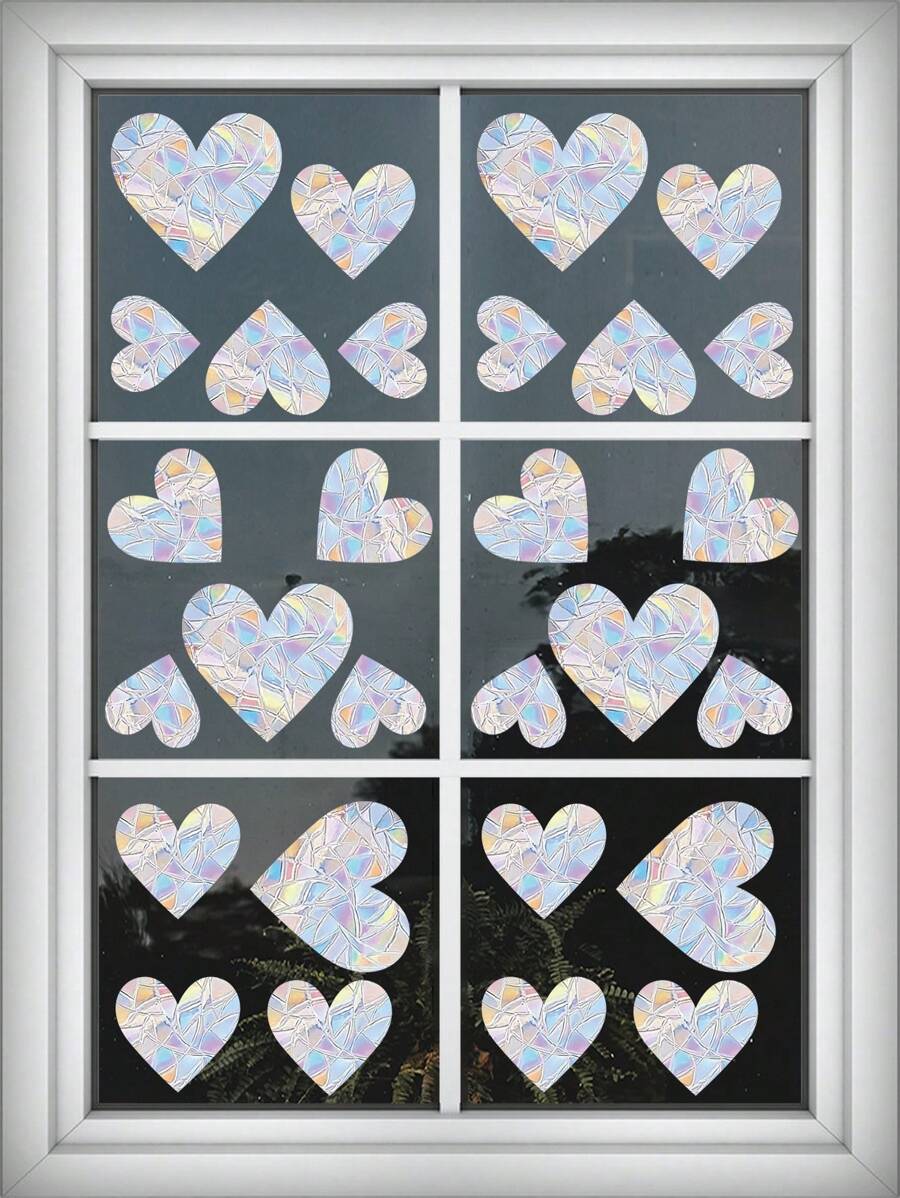 2pcs/Set Star, Moon, Rainbow Window Cling Static Stickers, Anti