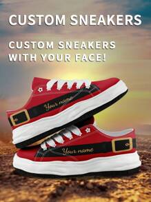 1 Pair Christmas Belt Holiday Gift Custom Low Top Sneakers, Personalized Christmas Name Sneakers, Custom Christmas Gift Thick Sole Sneakers, Personalized High Top Canvas Shoes, Belt Name Sneakers, Personalized Sneakers For Women And Men, Personalized Sports And Casual Shoes, Christmas Gift For Mom/Dad/Her/Him/Girlfriend/Boyfriend/Wife/Husband/Friend