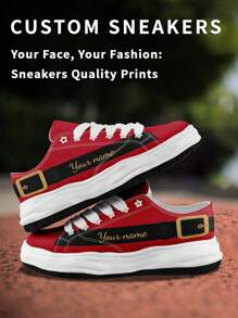 1 Pair Christmas Belt Holiday Gift Custom Low Top Sneakers, Personalized Christmas Name Sneakers, Custom Christmas Gift Thick Sole Sneakers, Personalized High Top Canvas Shoes, Belt Name Sneakers, Personalized Sneakers For Women And Men, Personalized Sports And Casual Shoes, Christmas Gift For Mom/Dad/Her/Him/Girlfriend/Boyfriend/Wife/Husband/Friend