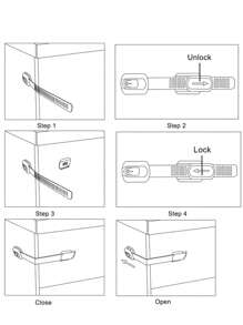 6pcs White Strap Lock, Cabinet Door Lock, Drawer Lock, Furniture Lock Baby Shower Family Decorations Gifts - White - View 7