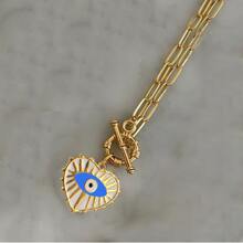 Novo colar pingente fashion Boho Joias 2024 Hamsa Sorte Olho Mau Azul Colar de Pedra Natural para Mulheres com frete por entrega