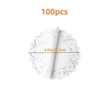 100pcs, White Paper Doilies, Disposable Paper Lace Doilies For Food Decorative Doilies Placemats For Table Wedding Birthday Cakes Desserts Food Decoration - Assorted Sizes (Round Rectangle Oval Heart) - White - View 25
