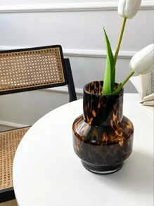 1 件创意设计优雅客厅门厅复古装饰、艺术餐桌配件、玳瑁玻璃花瓶、水培鲜花花瓶 - 彩色 - 查看 6