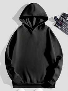 Men's Heavyweight Hoodie, Black IM OK - 黑色 - 查看 2