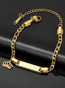 1 pièce Bracelet en acier de titane avec pendentif papillon personnalisé gravé en or et argent - élégant et charmant, convient pour un port quotidien ou en cadeau pour la Saint-Valentin, l'anniversaire, l'anniversaire de mariage