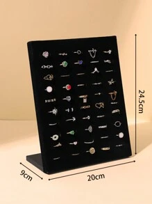 50 槽天鹅绒垂直戒指架展示架，珠宝收纳架耳环耳钉展示架 - 彩色 - 查看 7