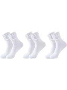 3 Pairs Of Diabetic Crew Socks Non-Binding, Men's And Women's Loose Socks, Wide Top Socks, Breathable, Moisture Absorption, Fall - Multicolor - View 4