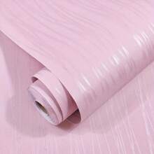 ucdfi 1 rolo de papel de parede autoadesivo de PVC removível para decoração de casa, textura rosa fosca, removível e colante, papel de parede autoadesivo, papel de parede de fundo para cozinha, decoração de casa, reforma de quarto de menina, painéis de parede removíveis para renovação, papel de parede, papéis de parede, itens de decoração de primavera para renovar sua casa, adesivos de decoração Rama - Rosa - Ver 3