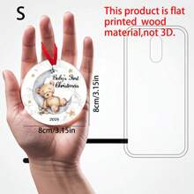 Ciondolo commemorativo "First" con grafiche di orso e luna in acrilico, decorazione regalo, regalo perfetto, souvenir speciale, decorazione per la casa, decorazione per la camera, decorazione per la parete - Multicolore - Visualizzare 5
