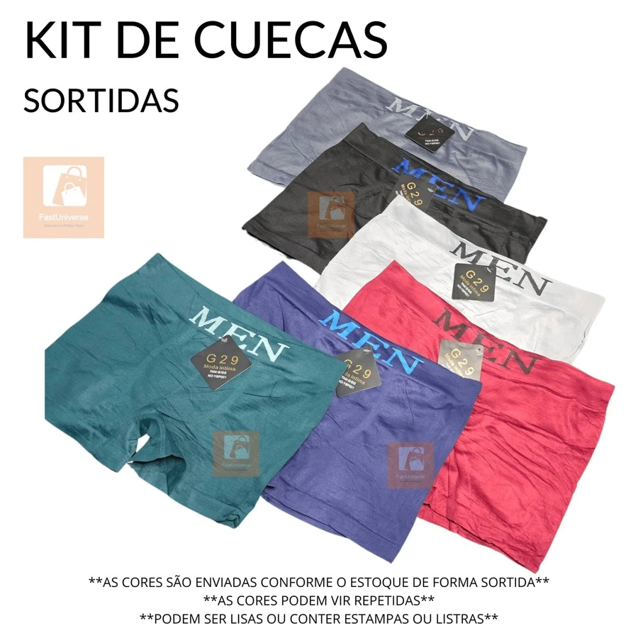 Kit 10 Men's Boxer Briefs - Assorted Colors - Nhiều màu - Xem 1