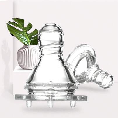 3 件逼真母乳模拟标准圆形通气奶嘴，适合新生儿